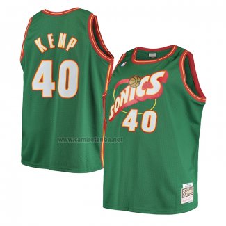 Camiseta Nino Seattle SuperSonics Shawn Kemp NO 40 Historic Retro Verde