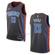 Camiseta Oklahoma City Thunder Ousmane Dieng #13 Ciudad 2022-23 Gris