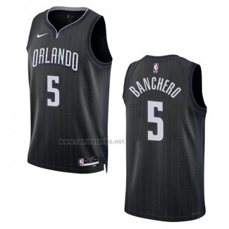 Camiseta Orlando Magic Paolo Banchero #5 Ciudad 2022-23 Negro