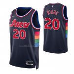 Camiseta Philadelphia 76ers Georges Niang #20 Ciudad 2021-22 Azul