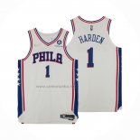 Camiseta Philadelphia 76ers James Harden #1 Association Autentico Blanco