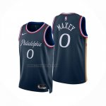 Camiseta Philadelphia 76ers Tyrese Maxey NO 0 Ciudad 2025-26 Azul