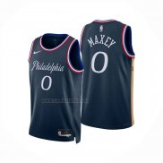 Camiseta Philadelphia 76ers Tyrese Maxey NO 0 Ciudad 2025-26 Azul