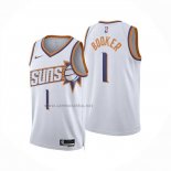 Camiseta Phoenix Suns Devin Booker NO 1 Association 2024-25 Blanco