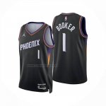 Camiseta Phoenix Suns Devin Booker NO 1 Statement 2025-26 Negro  Camiseta Phoenix Suns Devin Booker NO 1 Statement 2025-26 Negro