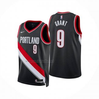 Camiseta Portland Trail Blazers Jerami Grant NO 9 Icon 2024-25 Negro