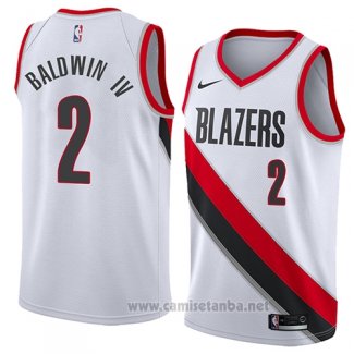 Camiseta Portland Trail Blazers Wade Baldwin IV #2 Association 2018 Blanco