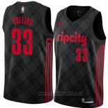 Camiseta Portland Trail Blazers Zach Collins #33 Ciudad 2018 Negro