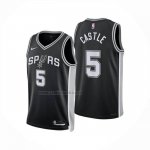 Camiseta San Antonio Spurs Stephon Castle NO 5 Icon 2024-25 Negro