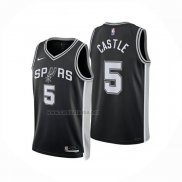 Camiseta San Antonio Spurs Stephon Castle NO 5 Icon 2024-25 Negro