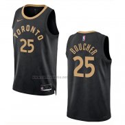 Camiseta Toronto Raptors Chris Boucher #25 Ciudad 2022-23 Negro