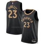 Camiseta Toronto Raptors Fred Vanvleet #23 Ciudad 2022-23 Negro