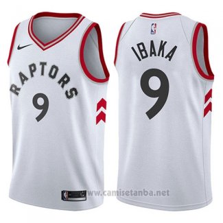 Camiseta Toronto Raptors Serge Ibaka #9 Association 2017-18 Blanco