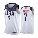 Camiseta USA Marcus Smart #7 2019 FIBA Basketball World Cup Blanco