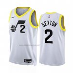 Camiseta Utah Jazz Collin Sexton #2 Association 2022-23 Blanco