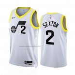Camiseta Utah Jazz Collin Sexton #2 Association 2022-23 Blanco
