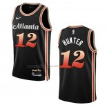 Camiseta Atlanta Hawks De'andre Hunter #12 Ciudad 2022-23 Negro