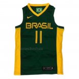 Camiseta Brasil Anderson Varejao #11 2019 FIBA Baketball World Cup Verde