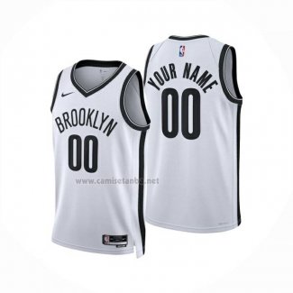 Camiseta Brooklyn Nets Personalizada Association 2024-25 Blanco