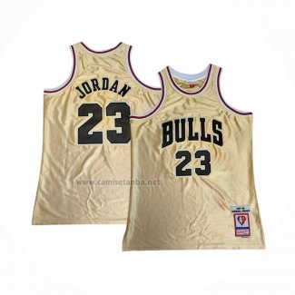 Camiseta Chicago Bulls Michael Jordan #23 75th Anniversary Mitchell & Ness 1997-98 Oro