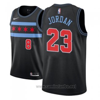 Camiseta Chicago Bulls Michael Jordan #23 Ciudad 2018-19 Negro