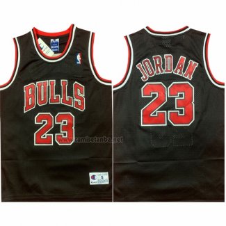 Camiseta Chicago Bulls Michael Jordan NO 23 Reload Mitchell & Ness Champion Negro