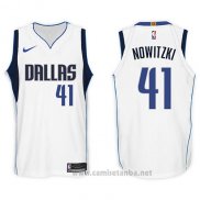 Camiseta Dallas Mavericks Dirk Nowitzki #41 2017-18 Blanco