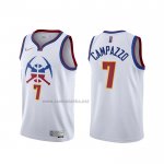 Camiseta Denver Nuggets Facundo Campazzo #7 Earned 2020-21 Blanco