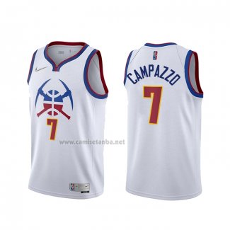 Camiseta Denver Nuggets Facundo Campazzo #7 Earned 2020-21 Blanco