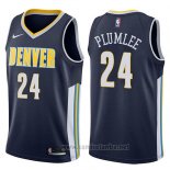 Camiseta Denver Nuggets Mason Plumlee #24 Icon 2017-18 Azul