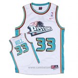 Camiseta Detroit Pistons Grant Hill #33 Retro Blanco2