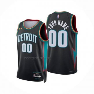 Camiseta Detroit Pistons Personalizada Ciudad 2025-26 Negro