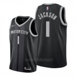 Camiseta Detroit Pistons Reggie Jackson #1 Ciudad Edition Negro