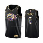 Camiseta Golden Edition Los Angeles Lakers Lebron James #6 2021-22 Negro