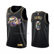 Camiseta Golden Edition Los Angeles Lakers Lebron James #6 2021-22 Negro