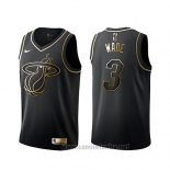 Camiseta Golden Edition Miami Heat Dwyane Wade #3 Negro
