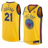 Camiseta Golden State Warriors Jonas Jerebko #21 Ciudad 2018-19 Amarillo