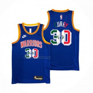 Camiseta Golden State Warriors Stephen Curry #30 Classic Royal Special Mexico Edition Azul