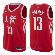 Camiseta Houston Rockets James Harden #13 Ciudad 2017-18 Rojo