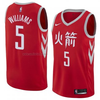 Camiseta Houston Rockets Troy Williams #5 Ciudad 2018 Rojo