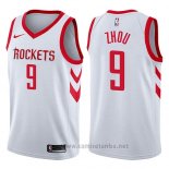 Camiseta Houston Rockets Zhou Qi #9 Swingman Association 2017-18 Blanco