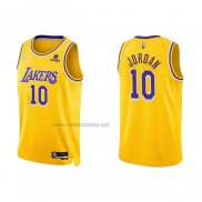 Camiseta Los Angeles Lakers DeAndre Jordan #10 75th Anniversary 2021-22 Amarillo