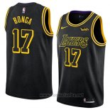 Camiseta Los Angeles Lakers Isaac Bonga #17 Ciudad 2017-18 Negro