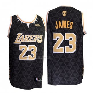 Camiseta Los Angeles Lakers Lebron James #23 Negro