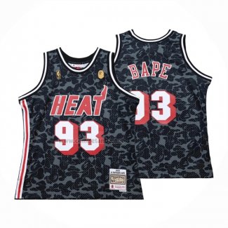 Camiseta Miami Heat Bape #93 Hardwood Classic Negro