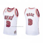 Camiseta Miami Heat Dwyane Wade #3 Hardwood Classics Blanco