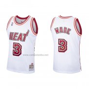 Camiseta Miami Heat Dwyane Wade #3 Hardwood Classics Blanco