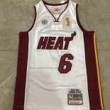 Camiseta Miami Heat LeBron James NO 6 Mitchell & Ness 2012-13 Blanco