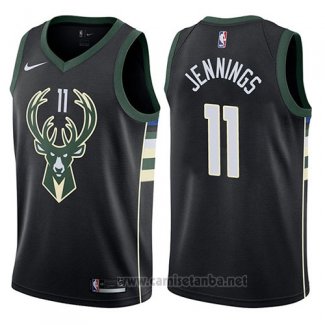 Camiseta Milwaukee Bucks Brandon Jennings #11 Statement 2017-18 Negro