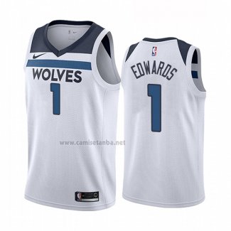 Camiseta Minnesota Timberwolves Anthony Edwards #1 Association Blanco